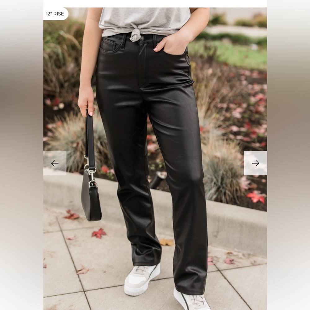 Judy Blue Black Faux Leather Pants